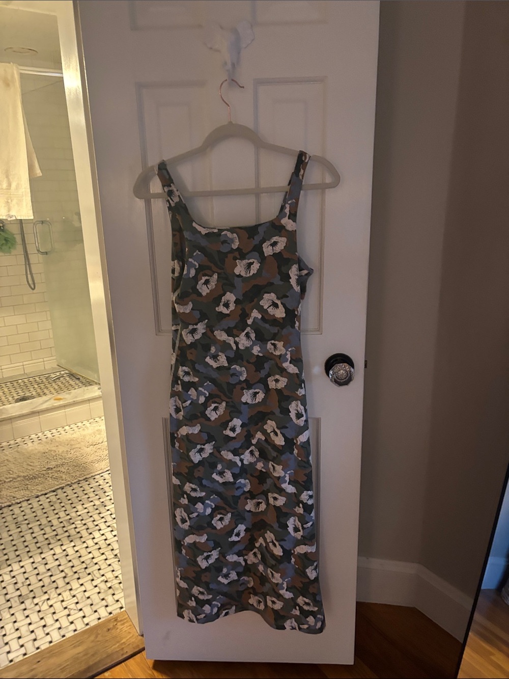 Women’s Midi Slip Dress in Floral Camouflage Print